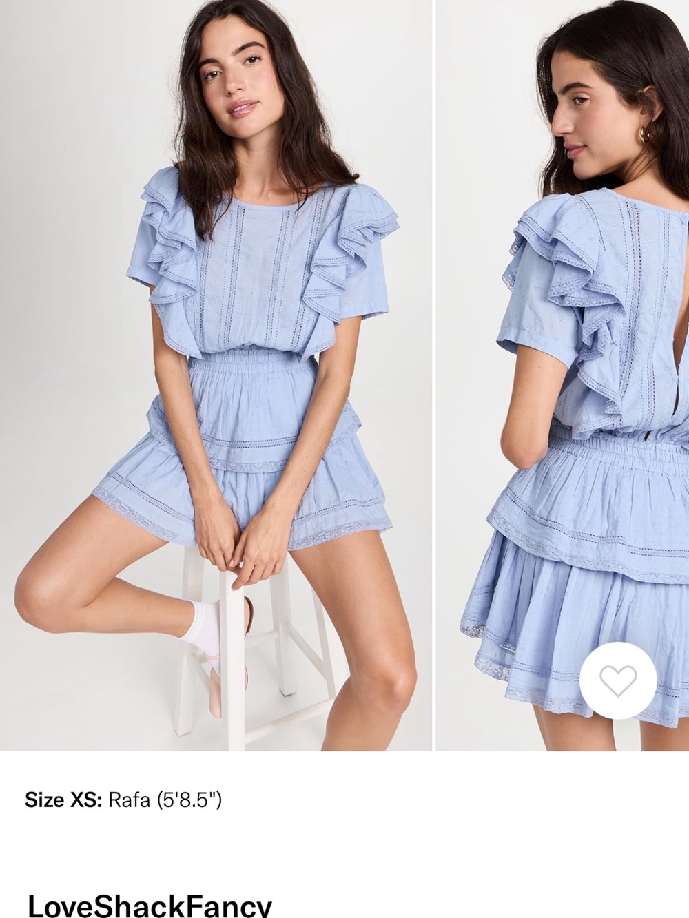 LoveShackFancy Natasha Dress in Heather Blue